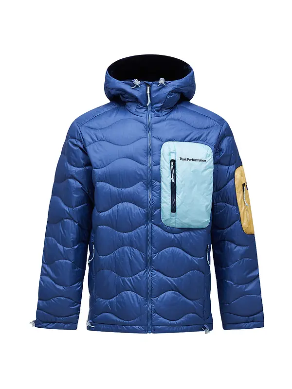 Peak Performance Men's Helium Utility Down Hooded Jacket - Summit Sky/Snowmelt Image 1