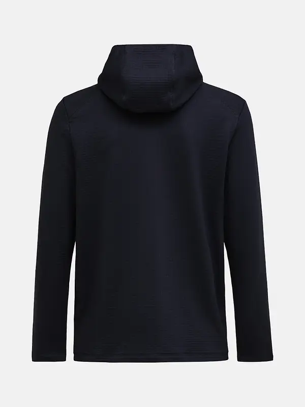 Peak Performance Men's Trail Polartec Power Grid Zip Hood Fleece - Black Image 2