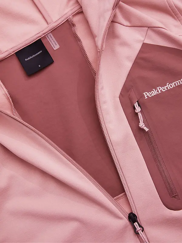 Peak Performance Women's Utility Light Zip Hood Fleece - Warm Blush/ Wild Rouge Image 4