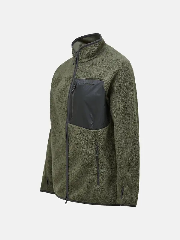 Peak Performance Men's Pile Zip Jacket - Pine Needle Image 7