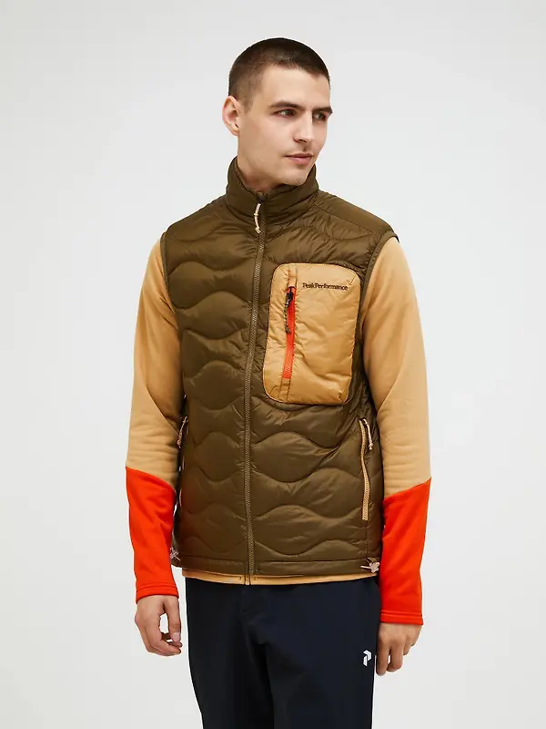 Peak Performance Men's Helium Utility Down Vest - Meadow Moss/Sierra Sand Image 2