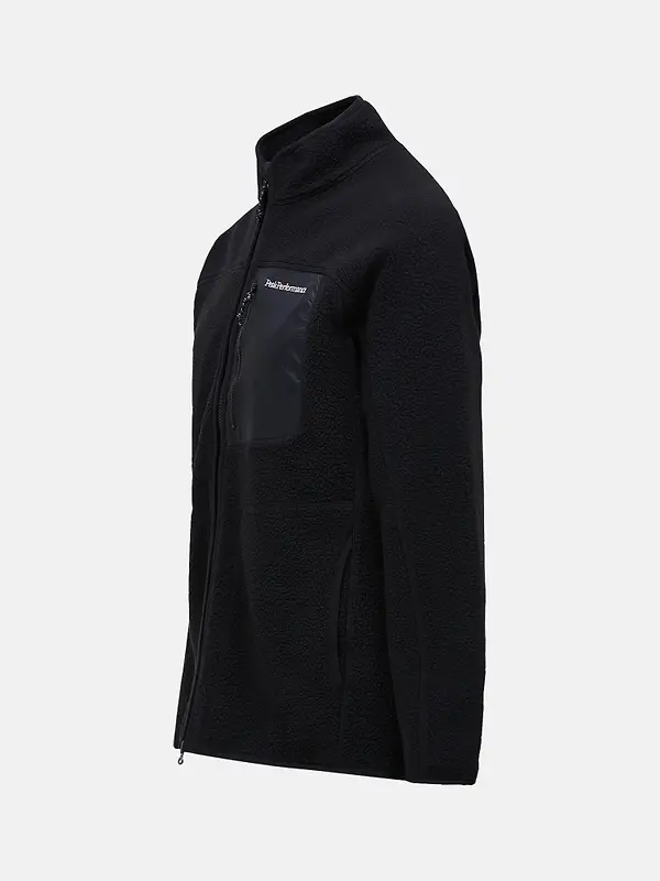 Peak Performance Men's NatureRush Pile Zip Jacket - Black/Black Image 5