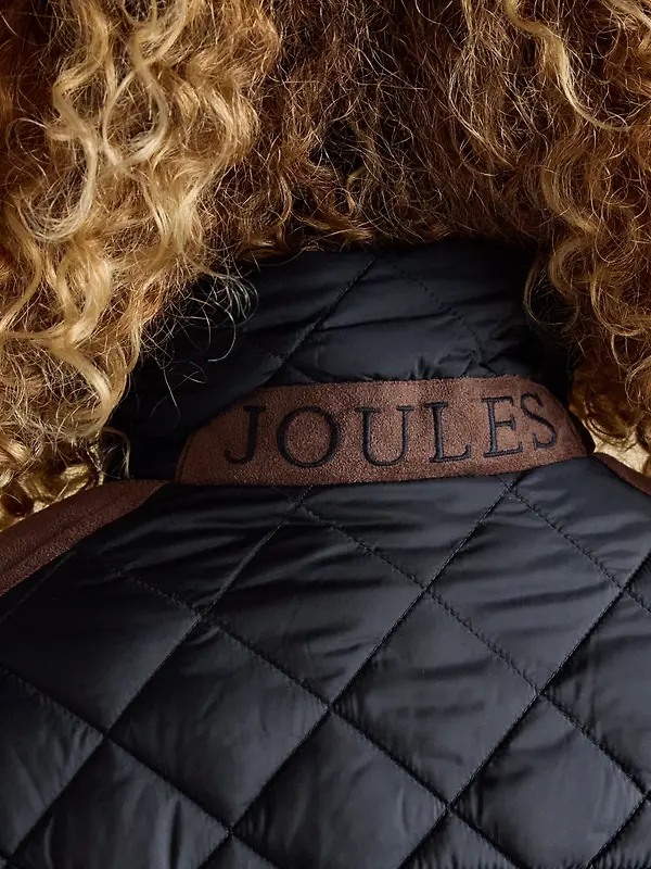 Joules Women's Braemar Luxe Showerproof Diamond Quilted Coat - Navy Blue Image 8