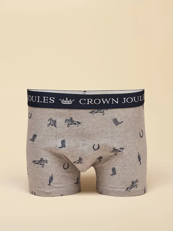Joules Men's Not My First Rodeo Cotton Jersey Boxer Shorts 2 Pack - Navy/Grey Image 2