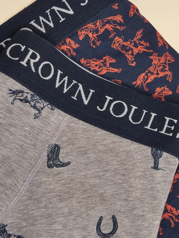 Joules Men's Not My First Rodeo Cotton Jersey Boxer Shorts 2 Pack - Navy/Grey Image 5
