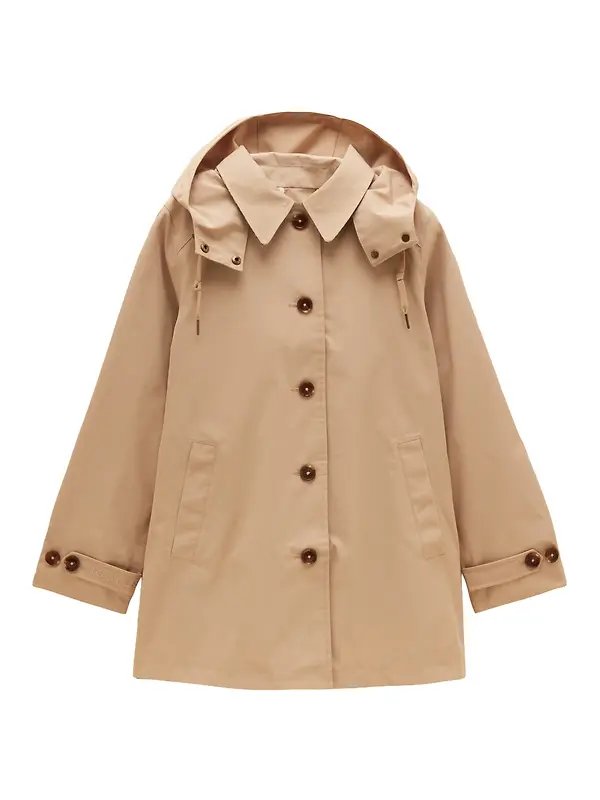 Joules Women's Rainmore Waterproof Button Through Raincoat - Tan Brown Image 1