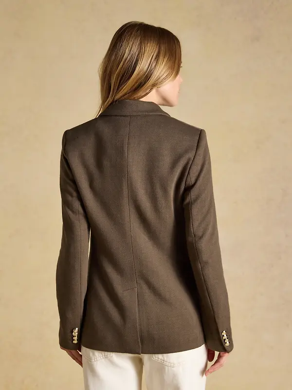Joules Women's Albury Badged Jersey Blazer - Chocolate Brown Image 3