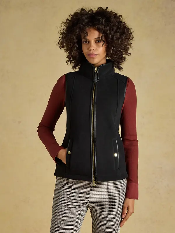 Joules Women's Heritage Regular Polar Fleece Gilet - Black Image 2
