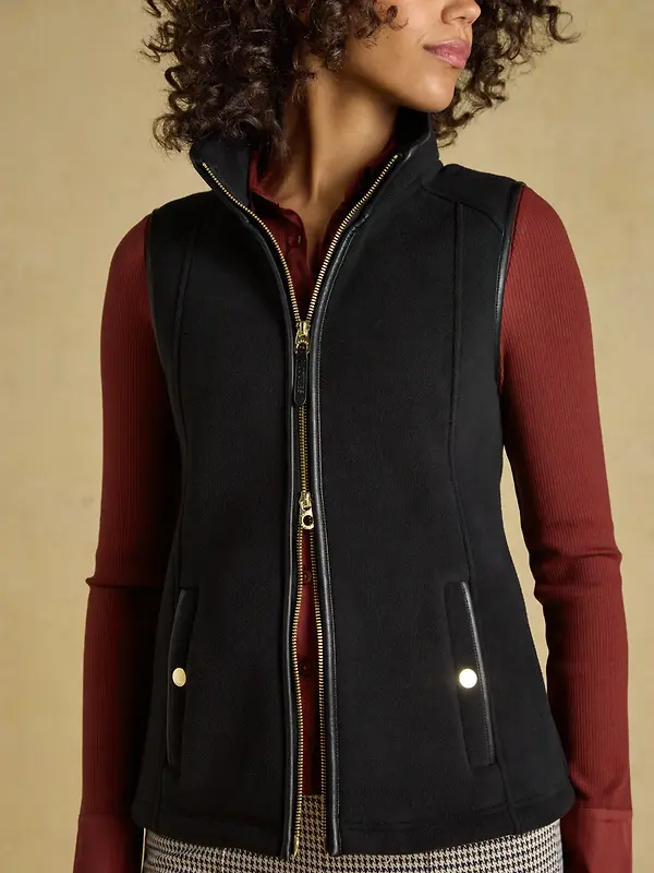 Joules Women's Heritage Regular Polar Fleece Gilet - Black Image 4