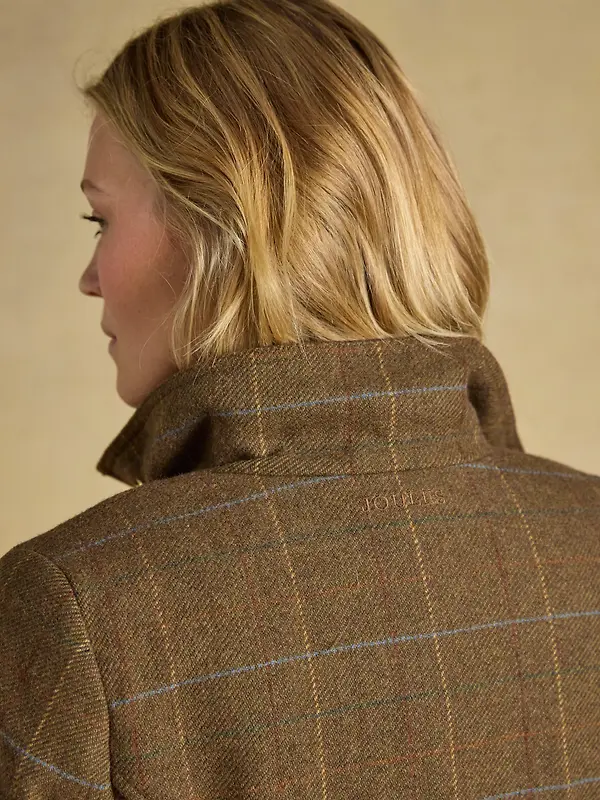 Joules Women's Classic Fieldcoat with Wool - Green Tweed Image 9