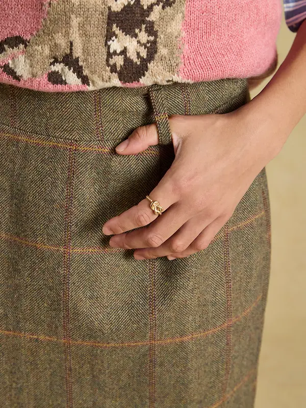 Joules Women's Bramble Short Tweed Wool Blend Skirt - Blake Check Image 5