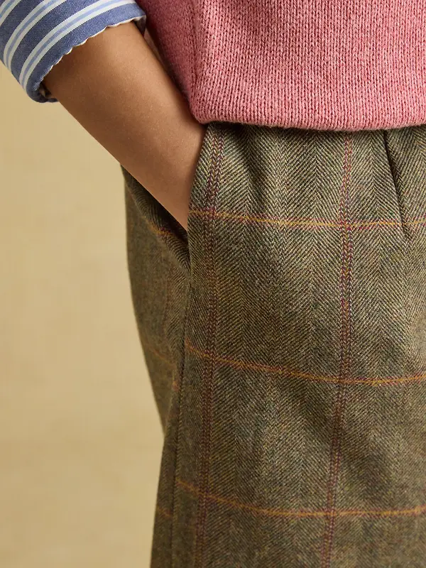 Joules Women's Bramble Short Tweed Wool Blend Skirt - Blake Check Image 6