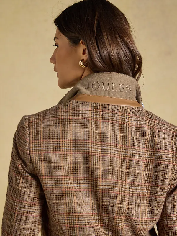 Joules Women's Foxley Check Wool Rich Tweed Suit Blazer - Erica Tweed Image 5
