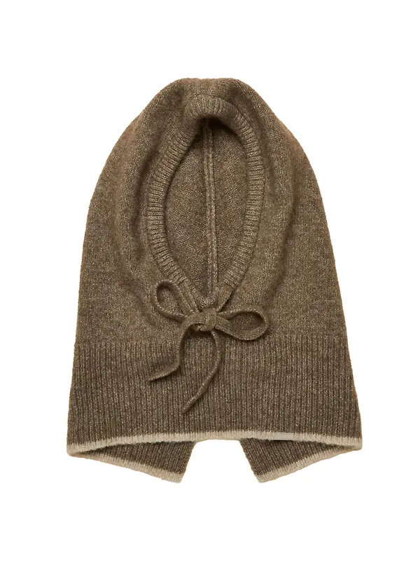 Joules Women's Knitted Drawstring Hood - Mocha Brown Image 1
