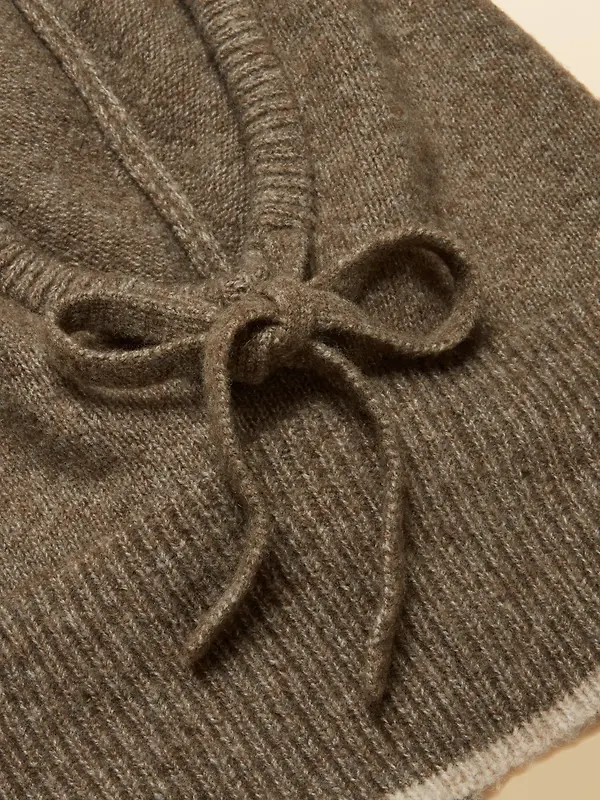 Joules Women's Knitted Drawstring Hood - Mocha Brown Image 5