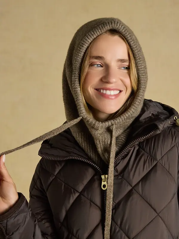 Joules Women's Knitted Drawstring Hood - Mocha Brown Image 4