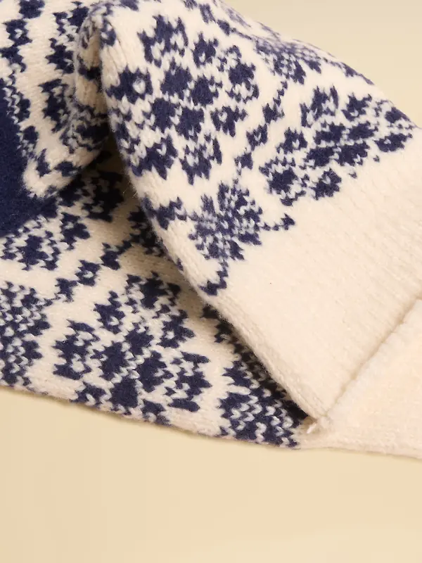 Joules Women's Cosy Geo Socks - UK 4-8 - Navy Geo Image 2