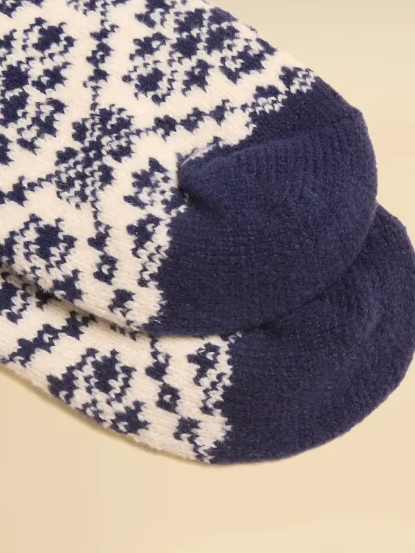 Joules Women's Cosy Geo Socks - UK 4-8 - Navy Geo Image 3