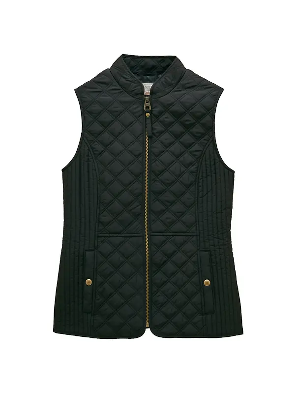 Joules Women's Minx Showerproof Diamond Quilted Gilet - Black Image 1