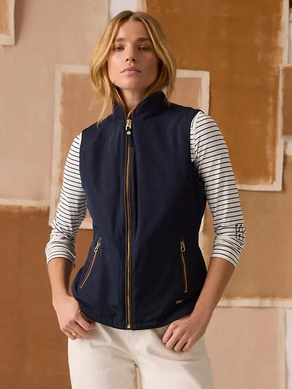 Joules Women's Farnham Fleece Lined Lightweight Gilet - Navy Blue Image 1