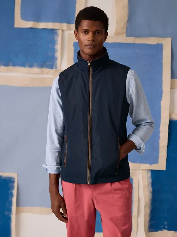 Joules Men's Farnham Padded Fleece Lined Gilet - Navy Blue Image 2