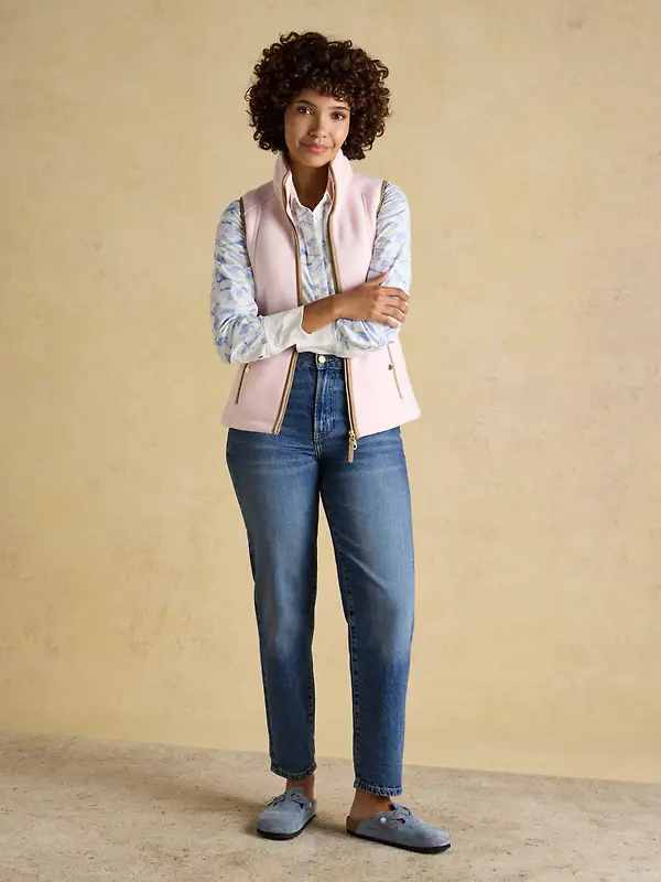 Joules Women's Heritage Regular Fleece Gilet - Light Pink Image 4