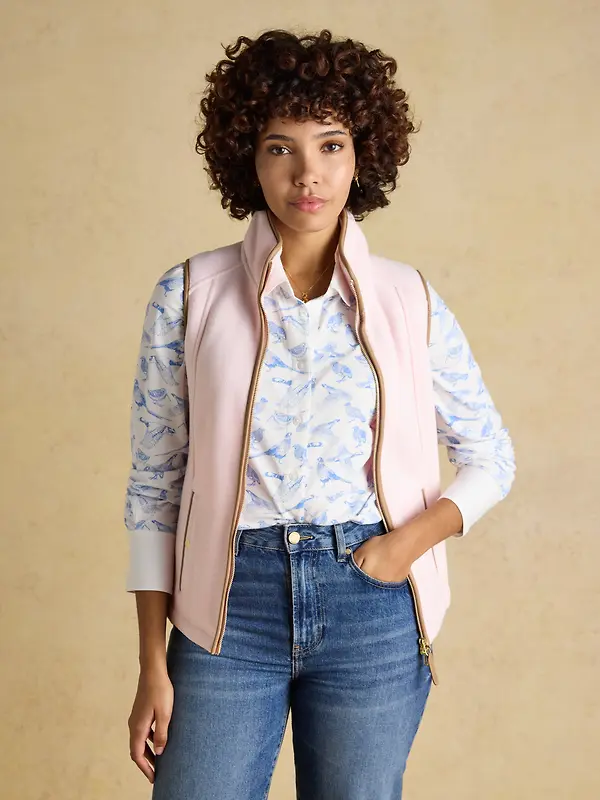 Joules Women's Heritage Regular Fleece Gilet - Light Pink Image 6