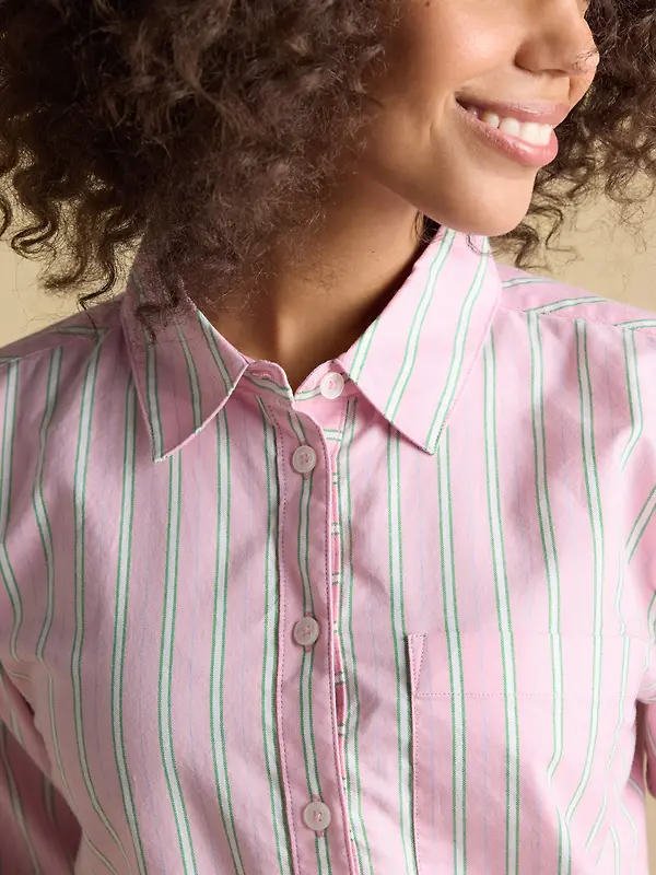 Joules Women's Boyfriend Fit Oxford Shirt - Pink Striped Image 4