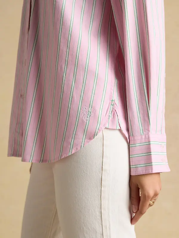Joules Women's Boyfriend Fit Oxford Shirt - Pink Striped Image 5
