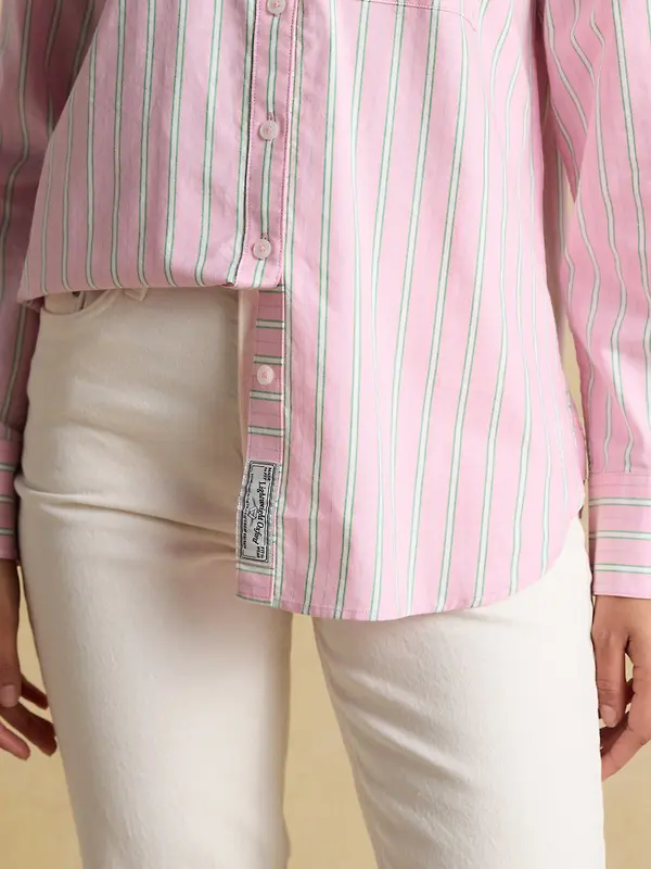 Joules Women's Boyfriend Fit Oxford Shirt - Pink Striped Image 8