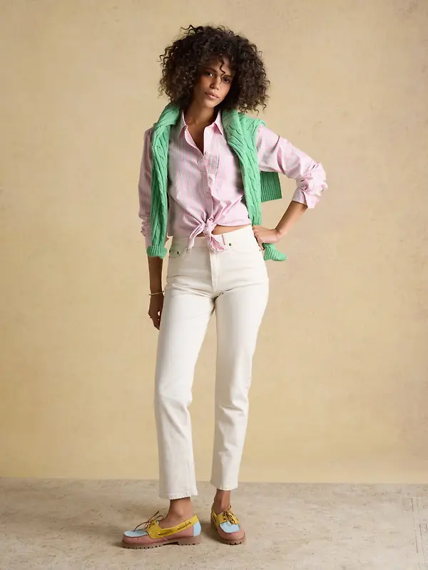 Joules Women's Boyfriend Fit Oxford Shirt - Pink Striped Image 9