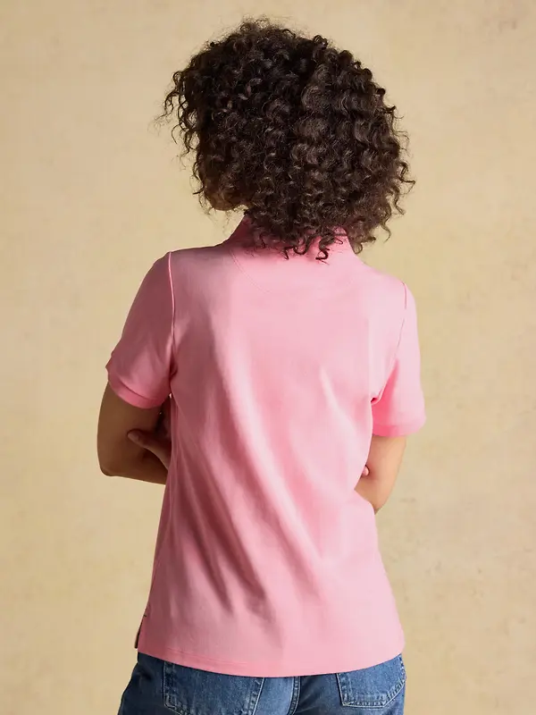 Joules Women's Woody Cotton Pique Short Sleeve Polo Shirt - Pink Image 3