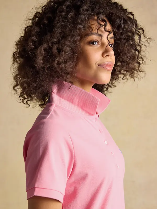 Joules Women's Woody Cotton Pique Short Sleeve Polo Shirt - Pink Image 9