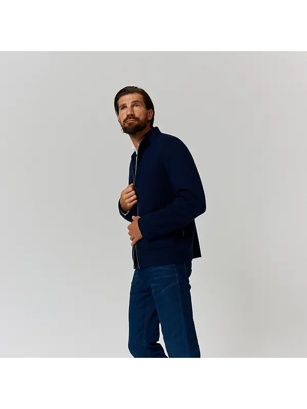 Oliver Sweeney Men's Garstang Knitted Merino Wool Blend Jacket - Navy Image 4