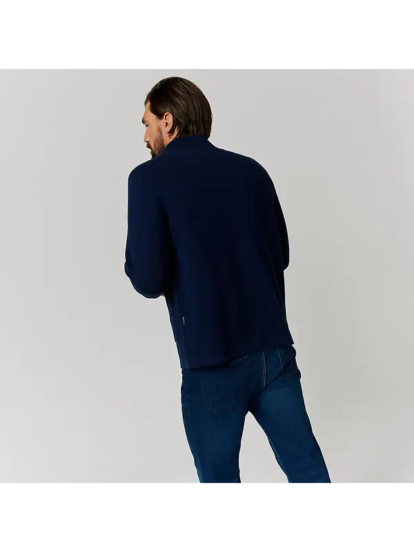 Oliver Sweeney Men's Garstang Knitted Merino Wool Blend Jacket - Navy Image 6