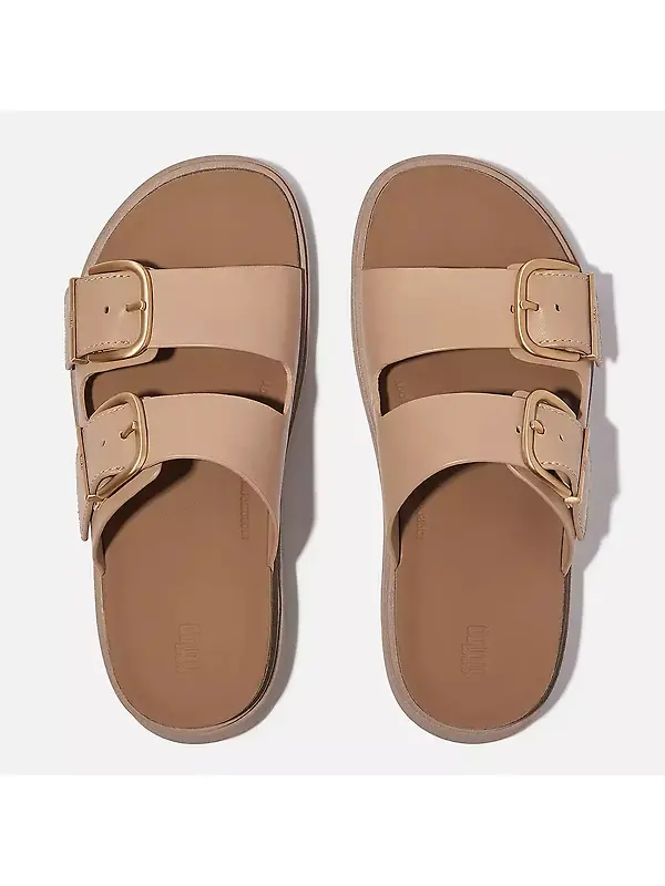 FitFlop Women's GEN-FF Buckle Two-Bar Leather Slides - Classic Beige Image 4