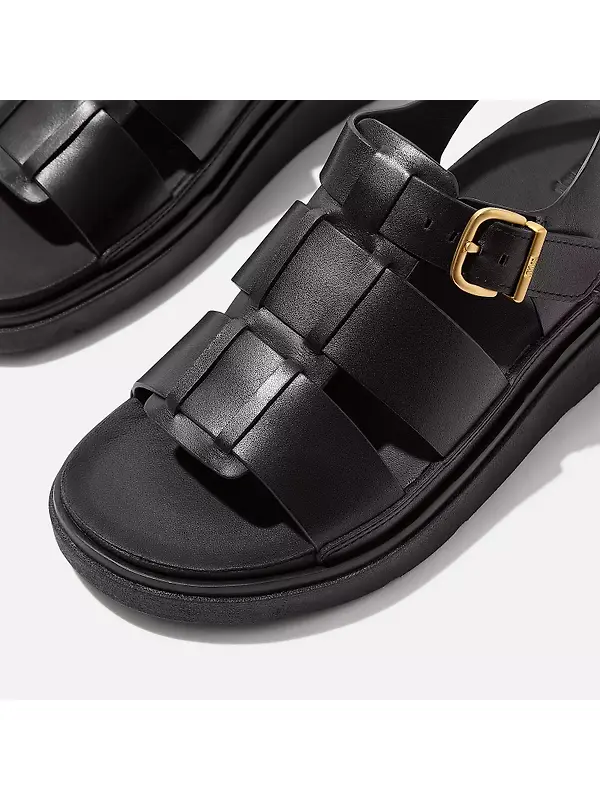 FitFlop Women's GEN-FF Leather Fisherman Sandals - Black Image 3