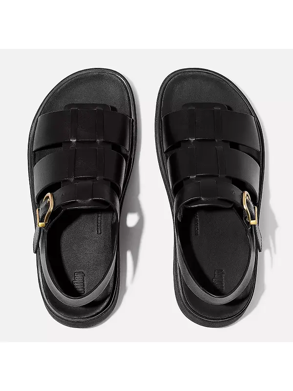 FitFlop Women's GEN-FF Leather Fisherman Sandals - Black Image 4