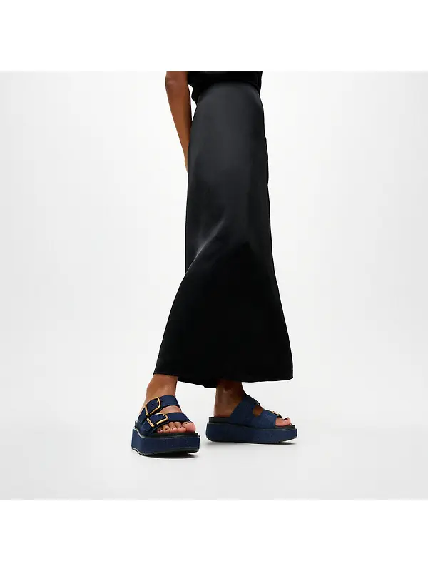 FitFlop Women's GEN-FF Max Buckle Two-Bar Denim Slides - Dark Denim Image 2
