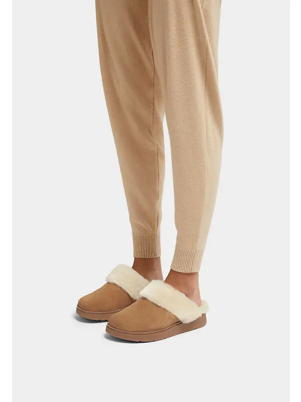 FitFlop Women's GEN-FF Shearling Suede Slippers - Desert Tan Image 2