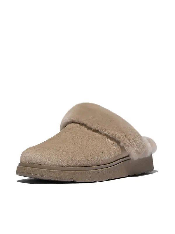FitFlop Women's GEN-FF Shearling Suede Slippers - Taupe Image 7