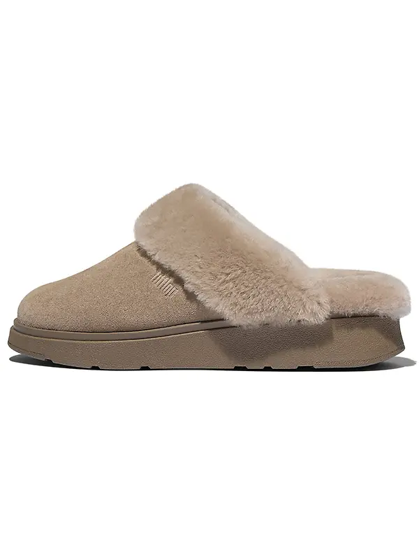 FitFlop Women's GEN-FF Shearling Suede Slippers - Taupe Image 4