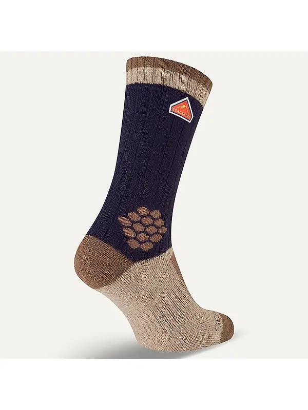 Sealskinz Gresham Recycled Wool Mid Colour Block Hiking Socks - Blue Image 3