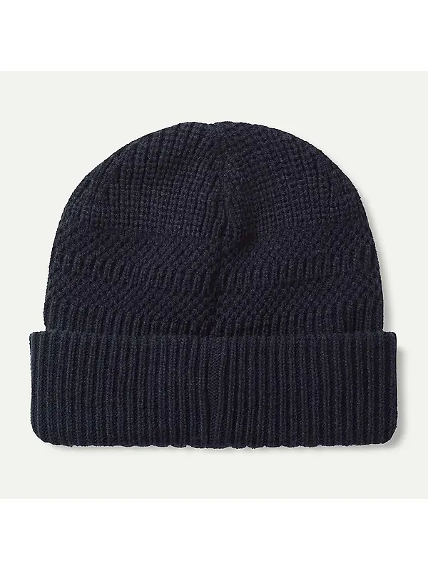 Sealskinz Gressenhall Waterproof Cold Weather Textured Stripe Roll Cuff Beanie - Navy Image 2