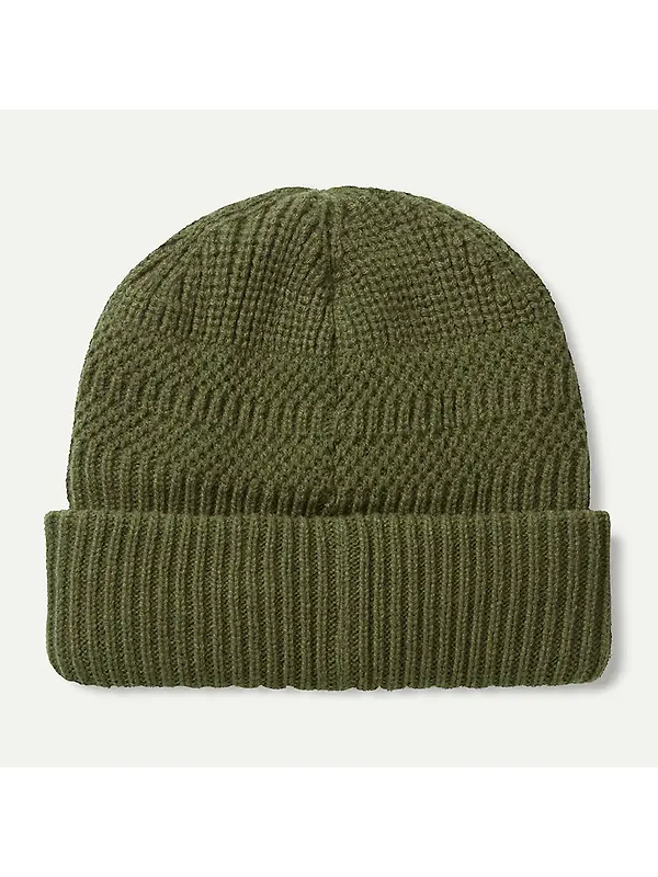 Sealskinz Gressenhall Waterproof Cold Weather Textured Stripe Roll Cuff Beanie - Olive Image 2