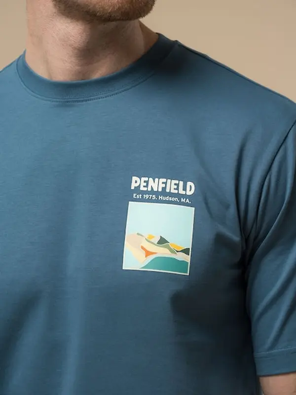 Penfield Men's Block Landscape Graphic T-Shirt - Blue Image 5