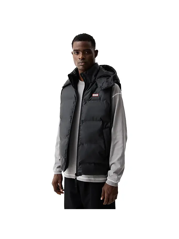 Hunter Men's Alistar Sonic Welded PU Puffer Gilet - Black Image 1