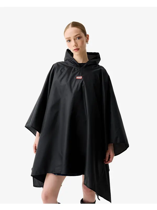 Hunter Unisex Packable Poncho - Black Image 14