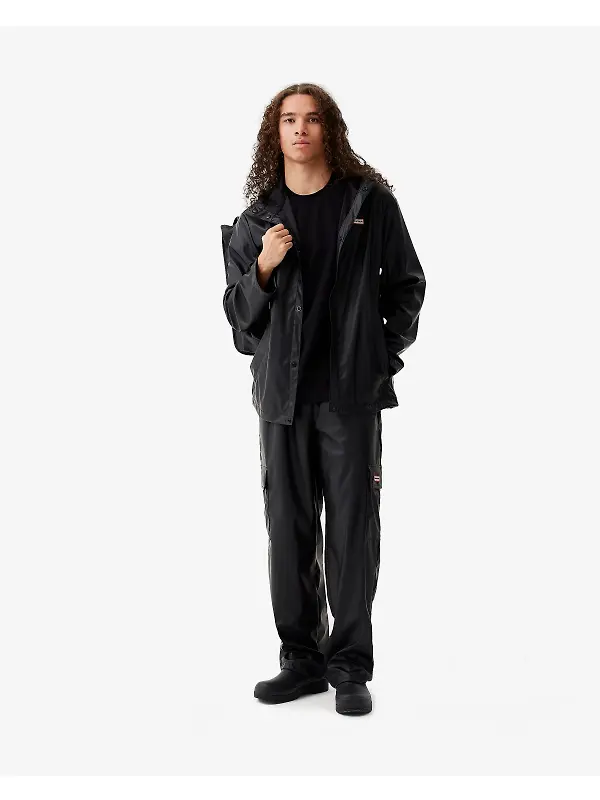Hunter Unisex Downpour Izzy Pu Hooded Jacket - Black Image 13