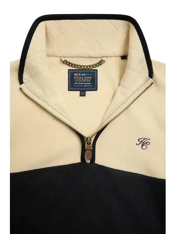 Holland Cooper Women's Country Quarter Zip Jacket - Ecru Navy Image 7